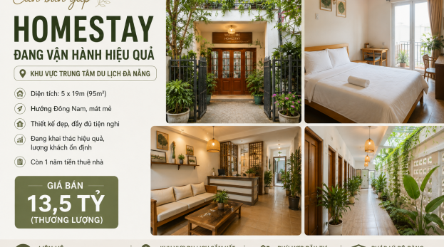 CẦN BÁN GẤP HOMESTAY ĐANG KHAI THÁC KHU VỰC SƠN TRÀ– TRUNG TÂM DU LỊCH ĐÀ NẴNG