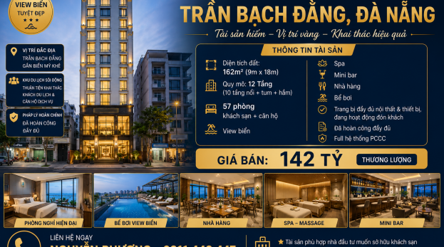 BÁN KHÁCH SẠN & CĂN HỘ – TRẦN BẠCH ĐẰNG, NGŨ HÀNH SƠN, ĐÀ NẴNG